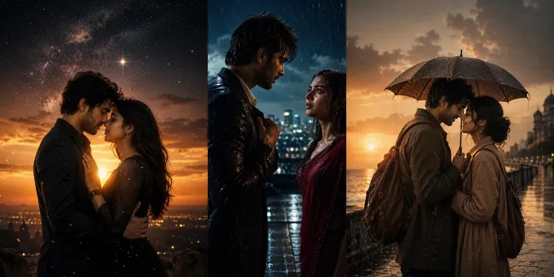 Dramatic Cinematic Couple Portraits generated by undefined