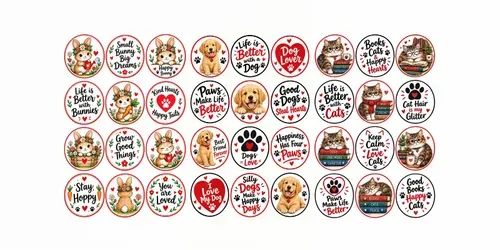 Paws Hearts Sticker Sheets generated by chatgpt-image