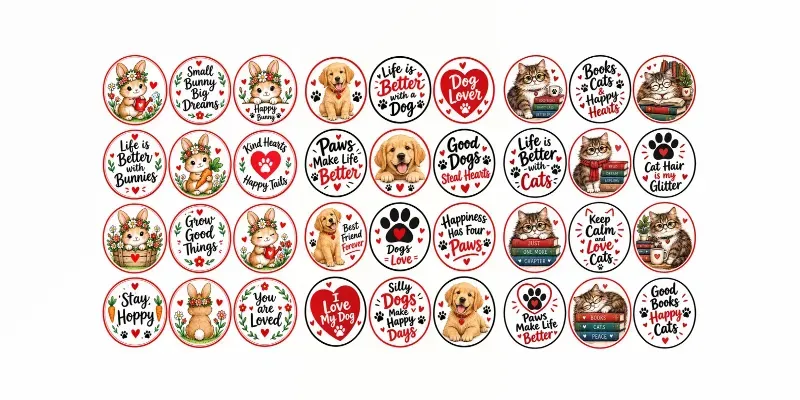 Paws Hearts Sticker Sheets
