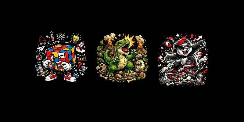 Geek Cartoon Tshirt Designs generated by undefined