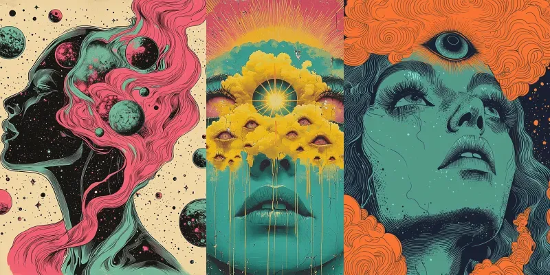 Retro Psychedelic Album Cover Art generated by undefined