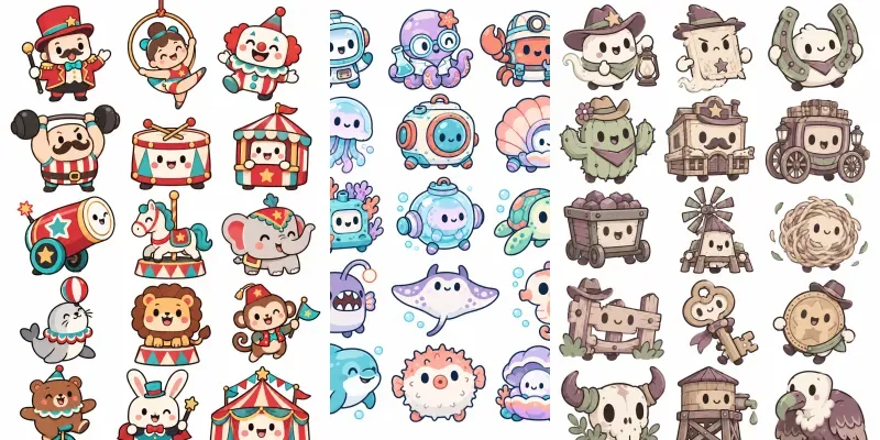 Cute Clipart Mascot Characters