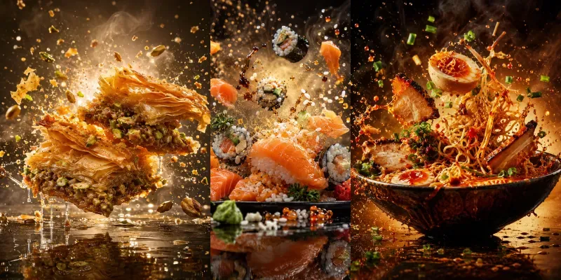 Explosive Food Photography generated by undefined