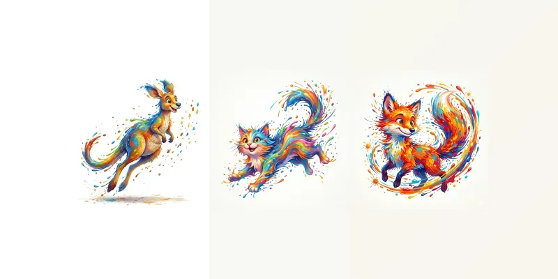 Paint Splash Joy Animals generated by undefined