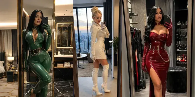 Mistress In Latex Suit Mirror Selfies generated by undefined