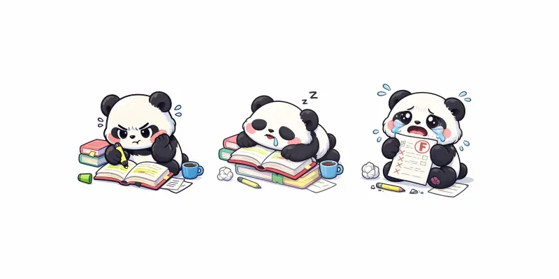 Cute Panda Student Sticker Style generated by undefined