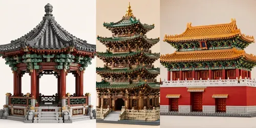 Chinese Bracket Architecture Legos generated by chatgpt-image