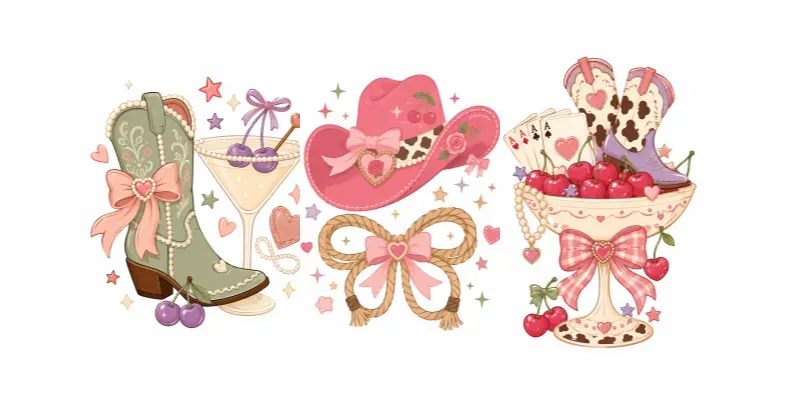 Retro Rodeo Coquette Cliparts generated by undefined