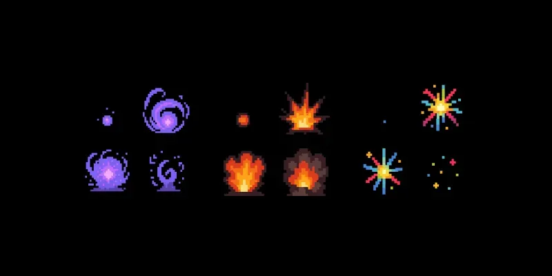 Pixel Art Explosion Animation Sets generated by undefined