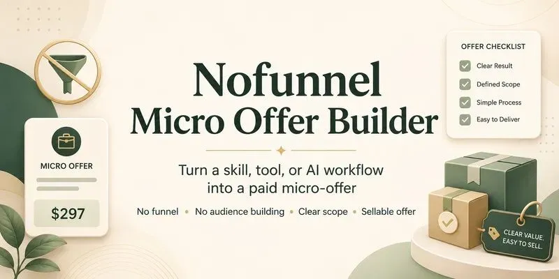 Nofunnel Micro Offer Builder generated by undefined
