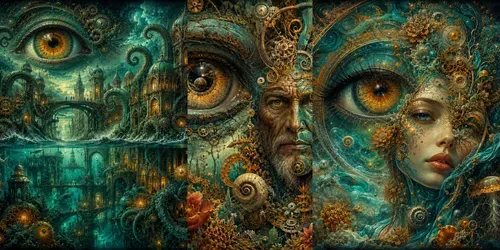 Teal Dreams Surreal Fusion Worlds generated by chatgpt-image