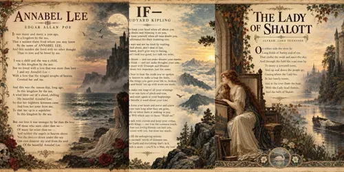 Antique Literary Poetry Posters Vintage generated by chatgpt-image