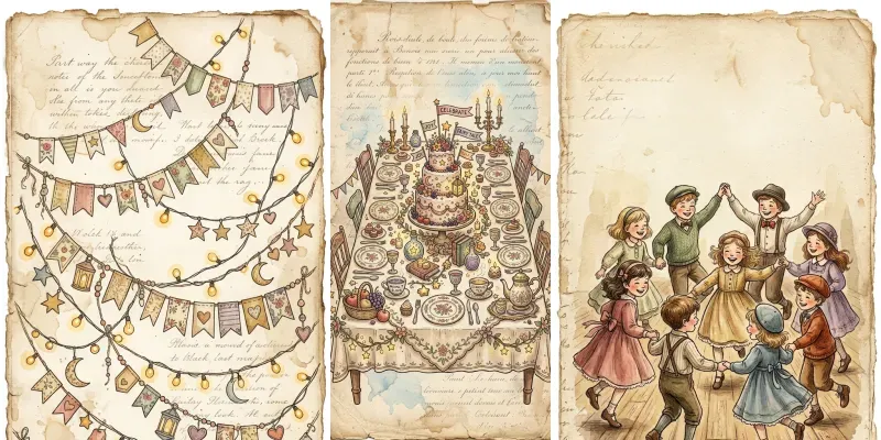Festive Celebration Junk Journal Pages generated by undefined