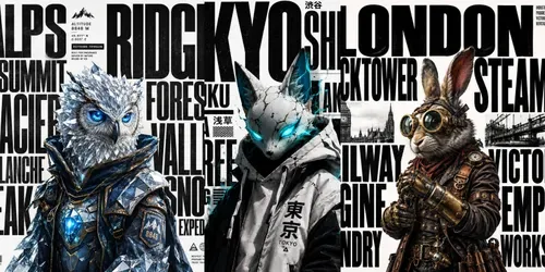 Urban Typography Character Posters generated by chatgpt-image