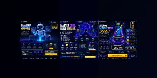 Premium Neon Tech Promo Poster Packs generated by chatgpt-image