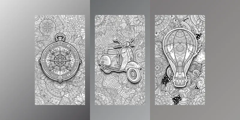 3D Popup Zentangle Coloring Pages generated by undefined