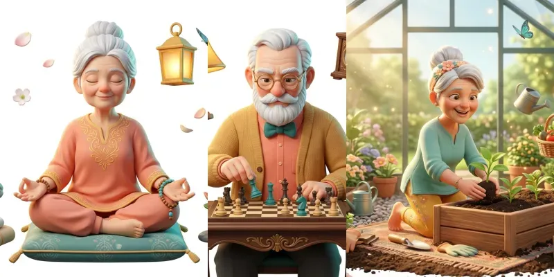 3D Elderly Wellness Blog Visual Assets generated by undefined