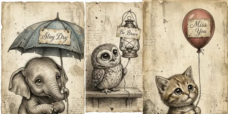 Vintage Bigeyed Animal Sketch Art generated by undefined