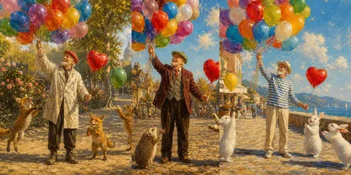 Balloon Man Friends generated by chatgpt-image