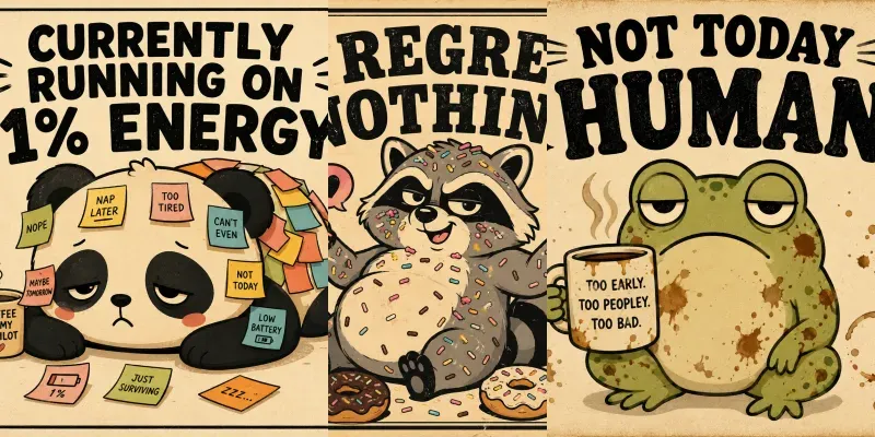 Funny Retro Animal Posters generated by undefined