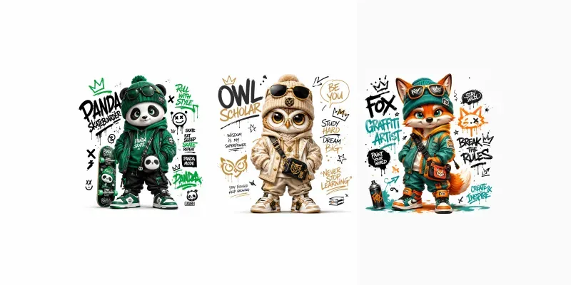 Unique Streetwear Mascot Characters generated by undefined