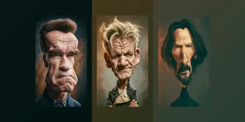 Cinematic Famous People Caricature Art generated by midjourney