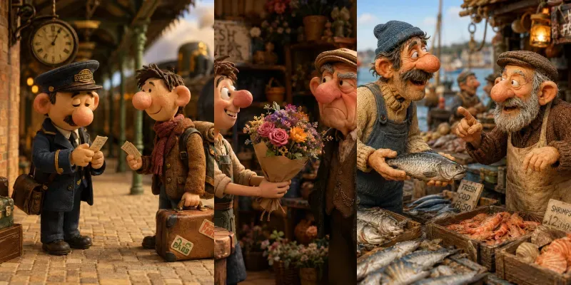 Whimsical Clay Character Scenes generated by undefined