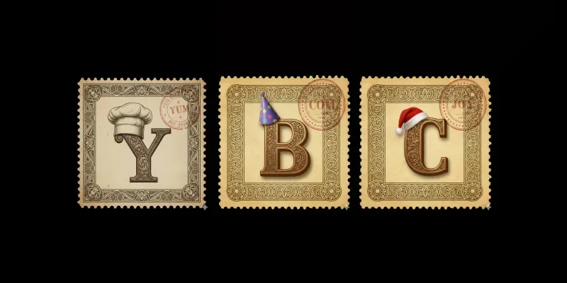 Vintage Postage Stamp Letter Art generated by undefined
