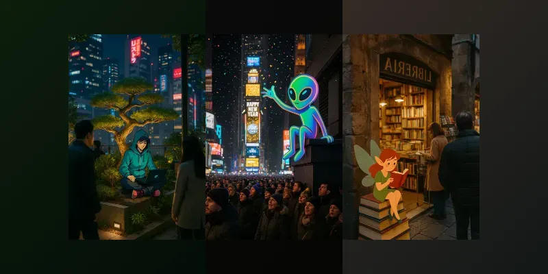 Dslr Photos With Vector Characters generated by undefined
