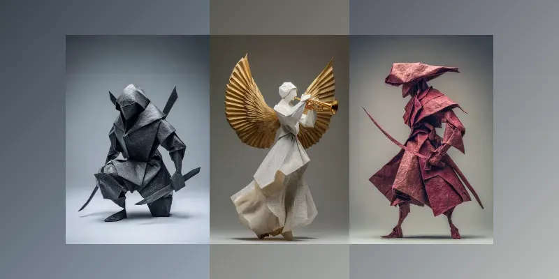 Origami Personas In Studio Portraits generated by undefined