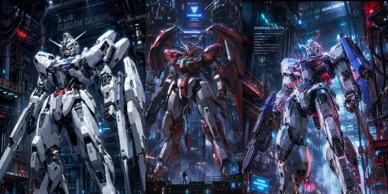 Cinematic Gundam Mecha Portraits generated by undefined