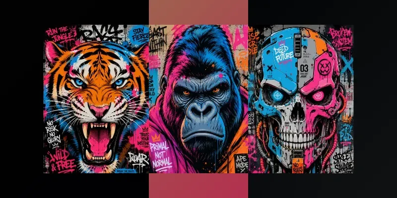 Vibrant Urban Graffiti Street Art Mascots generated by undefined