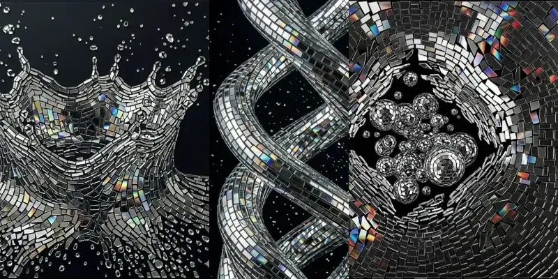 Mirrored Micromosaic Liquid Splashes generated by undefined