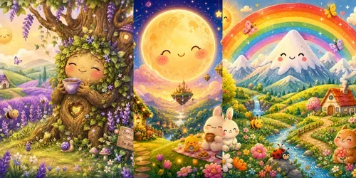 Kawaii Nature Storybook Scenes generated by chatgpt-image
