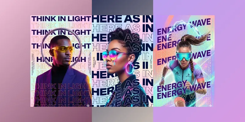 Synthpop Gradient Editorial Posters generated by undefined
