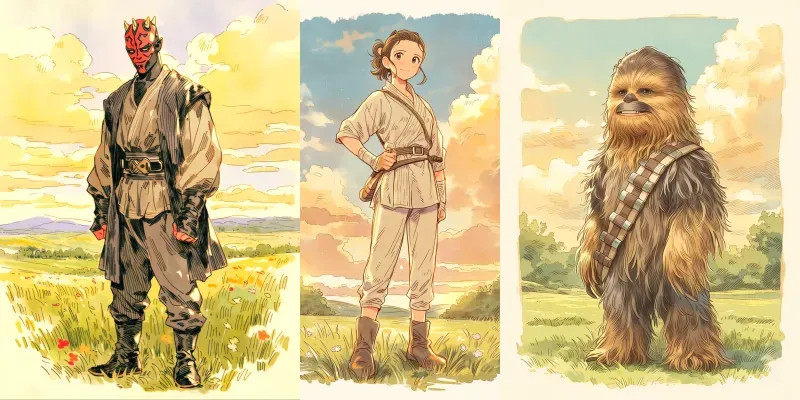 Star Wars Ghibli Inspired Fantasies generated by undefined