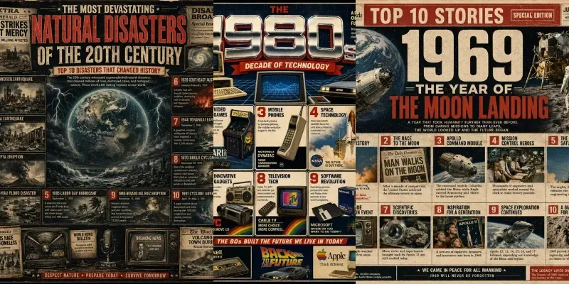 Top 10 Vintage History Posters generated by undefined
