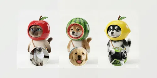 Cute 3D Fruit Animal Blind Boxes generated by gemini-image