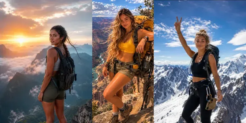 Adventure Influencer Girl Portraits generated by undefined