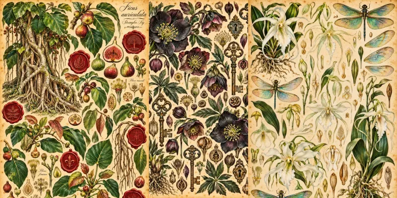 Vintage Victorian Botanical Stickers