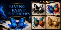 Graceful Butterfly Paint Transformations veo prompt mini thumbnail