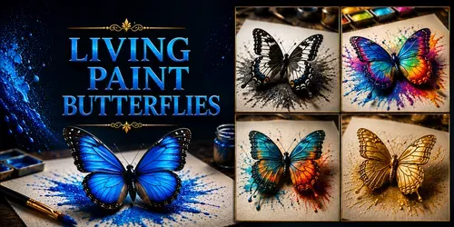 Graceful Butterfly Paint Transformations generated by veo