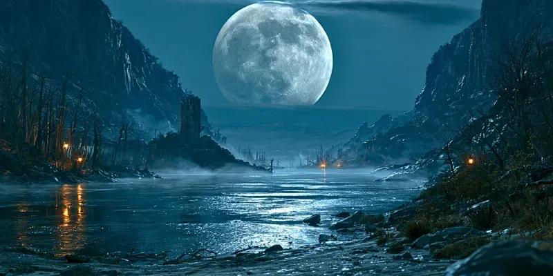 Realistic Dark Fantasy Horror Landscapes generated by undefined