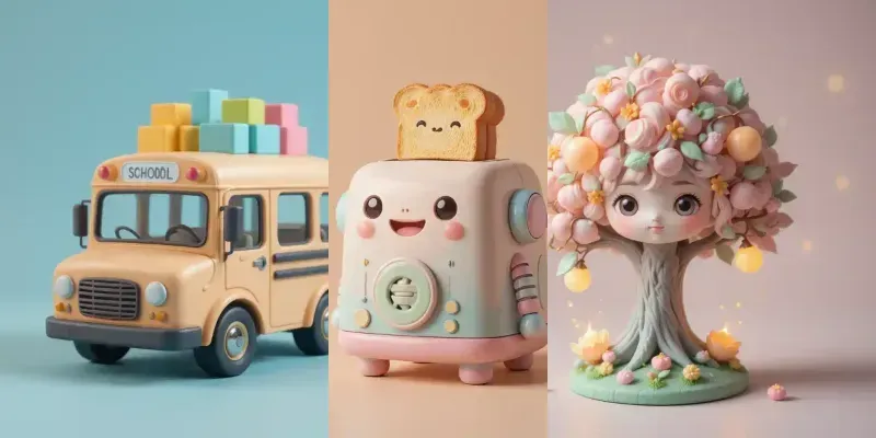 Cute Kawaii 3D Clay Toy Characters generated by undefined