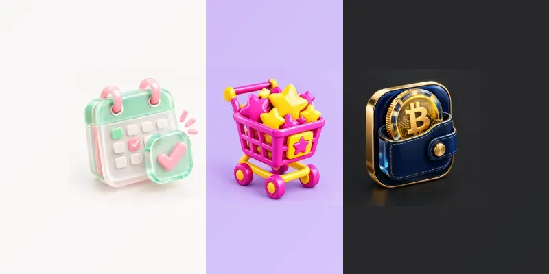 3D Glossy Icons