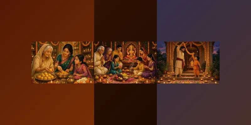 Diwali Family Celebrations Indian Anime generated by undefined