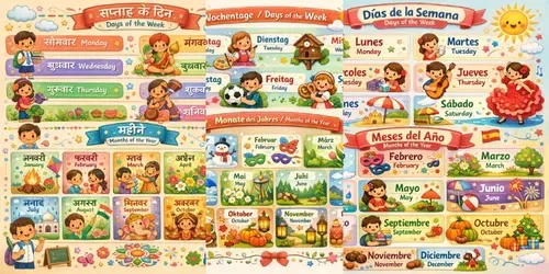Multilingual Kids Educational Posters generated by chatgpt-image