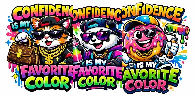 Confidence Streetwear Cartoon Designs generated by undefined