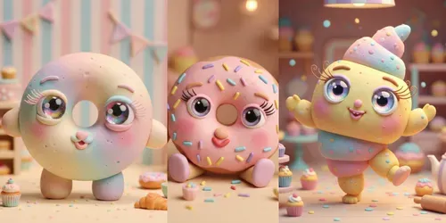 Sweet Clay Bread Character Worlds generated by gemini-image