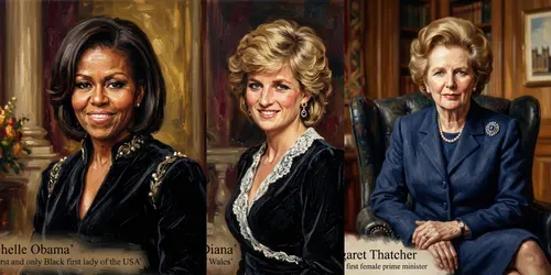 Legendary Women Classic Oil Paintings generated by gemini-image